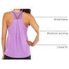 image:imageICTIVE Workout Tops for Women Loose Fit Racerback Mesh Backless Muscle Tank Running ShirtsLightpurple
