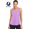 image:imageICTIVE Workout Tops for Women Loose Fit Racerback Mesh Backless Muscle Tank Running ShirtsLightpurple