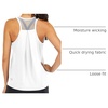 image:imageICTIVE Workout Tops for Women Loose Fit Racerback Mesh Backless Muscle Tank Running ShirtsWhite