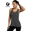 image:imageICTIVE Workout Tops for Women Sleeveless Cross Back Muscle Racerback Exercise Tank ShirtsDark Grey