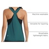 image:imageICTIVE Workout Tops for Women Sleeveless Open Back Muscle Racerback Exercise Tank ShirtsDark Green