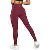 image:imageFihapyli ICTIVE Womens High Waist Yoga Cropped Leggings with PocketsBurgundy