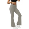 image:imageFihapyli ICTIVE Womens V Crossover Flare Leggings with Tummy Control Casual High Waisted Wide Leg Workout RunningLightgrey