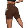 image:imageFihapyli ICTIVE Womens Workout Running Shorts with Deep Pockets High Waisted Tummy Control Yoga Gym Spandex Biker PantsCoffee