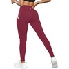 image:imageICTIVE Athletic Leggings for Women with PocketWorkout Activewear Running Yoga Pilates Gym Cropped Tight Fit Lightin PantsBurgundy