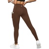 image:imageICTIVE Athletic Leggings for Women with PocketWorkout Activewear Running Yoga Pilates Gym Cropped Tight Fit Lightin PantsCoffee