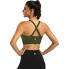 image:imageICTIVE Strappy Sports Bras for Women Criss Cross Back Racerback High Impact Padded Workout Sports Bra Fitness Workout Running Shirts Athletic Bra Top Army Green L