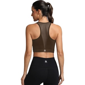 image:imageFihapyli ICTIVE Sports Bras for Women Wirefree Padded Racerback Mesh Back Workout Yoga Running BraCoffee
