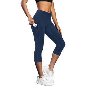 image:imageFihapyli ICTIVE Womens Capris Yoga Pants with Pockets Running Pilates Fitness Running High Waisted LeggingsDarkblue V Waisted