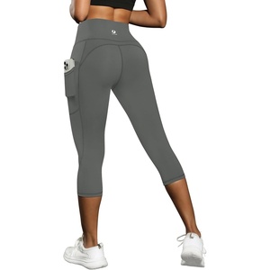 image:imageFihapyli ICTIVE Womens Capris Yoga Pants with Pockets Running Pilates Fitness Running High Waisted LeggingsGrey