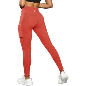 image:imageFihapyli ICTIVE Womens High Waist Yoga Cropped Leggings with PocketsCoral