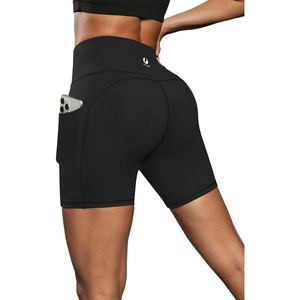 image:imageFihapyli ICTIVE Womens Workout Running Shorts with Deep Pockets High Waisted Tummy Control Yoga Gym Spandex Biker PantsBlack