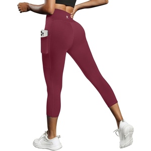 image:imageFihapyli ICTIVE Workout Leggings for Women Athletic Wear with Pocket Running Yoga Pilates and Gym PantsBurgundy
