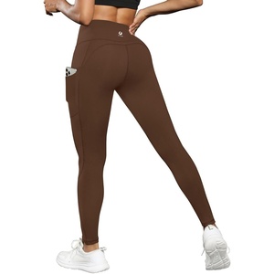 image:imageICTIVE Athletic Leggings for Women with PocketWorkout Activewear Running Yoga Pilates Gym Cropped Tight Fit Lightin PantsCoffee