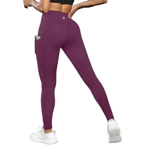 image:imageICTIVE Athletic Leggings for Women with PocketWorkout Activewear Running Yoga Pilates Gym Cropped Tight Fit Lightin PantsDarkpurple
