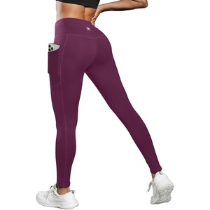 image:imageICTIVE Women Workout Pants with Tummy Control High Waist Tight Fit Yoga Running Pilates Fitness Leggings with PocketsDarkpurple