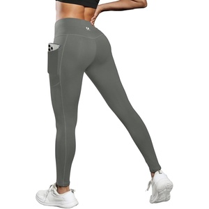 image:imageICTIVE Women Workout Pants with Tummy Control High Waist Tight Fit Yoga Running Pilates Fitness Leggings with PocketsGrey