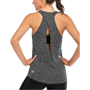 image:imageICTIVE Womens Cross Backless Workout Tops for Women Racerback Tank Tops Open Back Running Muscle Tank Yoga ShirtsDark Gray