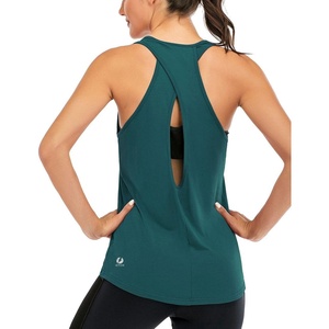 image:imageICTIVE Womens Cross Backless Workout Tops for Women Racerback Tank Tops Open Back Running Muscle Tank Yoga ShirtsDark Green