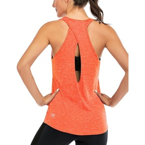image:imageICTIVE Womens Cross Backless Workout Tops for Women Racerback Tank Tops Open Back Running Muscle Tank Yoga ShirtsNeon Orange