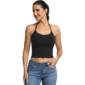 image:imageICTIVE Womens Sleeveless Racerback Tank Top Crew Neck Slim Fit Workout Casual Basic Cami ShirtsBlack 9102