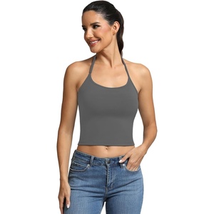 image:imageICTIVE Womens Sleeveless Racerback Tank Top Crew Neck Slim Fit Workout Casual Basic Cami ShirtsDark Grey 9102