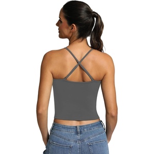 image:imageICTIVE Womens Sleeveless Racerback Tank Top Crew Neck Slim Fit Workout Casual Basic Cami ShirtsDark Grey 9104