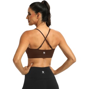 image:imageICTIVE Womens Sports Bra Camisole Adjustable Spaghetti Strap Padded Wireless Workout Yoga Crop TopCoffee