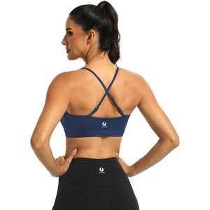 image:imageICTIVE Womens Sports Bra Camisole Adjustable Spaghetti Strap Padded Wireless Workout Yoga Crop TopDarkblue