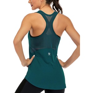 image:imageICTIVE Workout Tank Tops for Women Sleeveless Yoga Shirts for Women Mesh Racerback Muscle Tank TopsDark Green