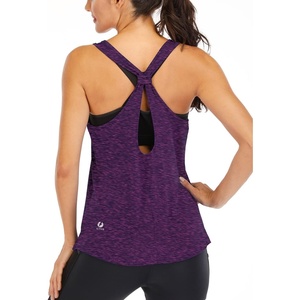image:imageICTIVE Workout Tank Tops for Women Yoga Tops for Women Loose Fit Backless Muscle Racerback Summer Gym ShirtsDark Purple