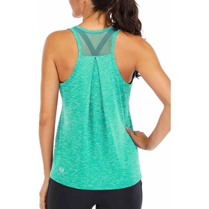 image:imageICTIVE Workout Tops for Women Loose Fit Racerback Mesh Backless Muscle Tank Running ShirtsLightgreen
