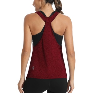 image:imageICTIVE Workout Tops for Women Sleeveless Open Back Muscle Racerback Exercise Tank ShirtsBurgundy